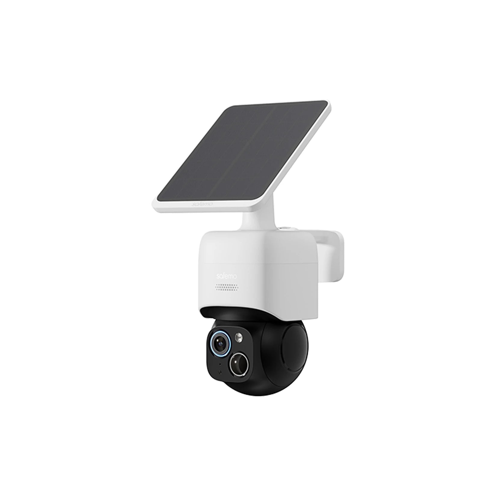 Safemo WLAN-PT-Dome-Kamera (4K, IR) mit Solarpanel weiß