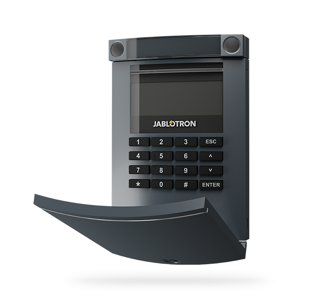 Jablotron Funk-Bedienteil JA-154E-AN mit LCD-Display + Tastatur + RFID-Lesegerät, anthrazit